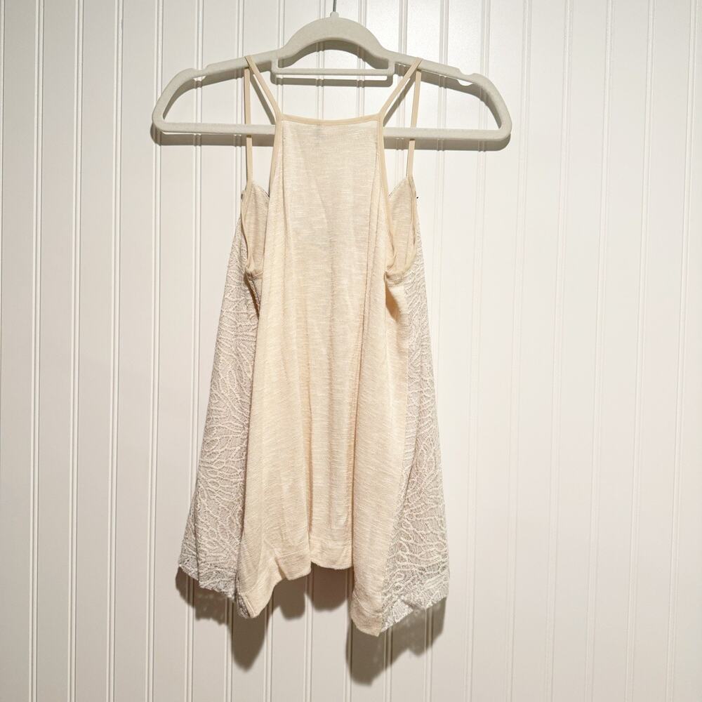 Anthropologie Akemi Kin Fringed Lace Tank Cream Black Size Small - Picture 7 of 7